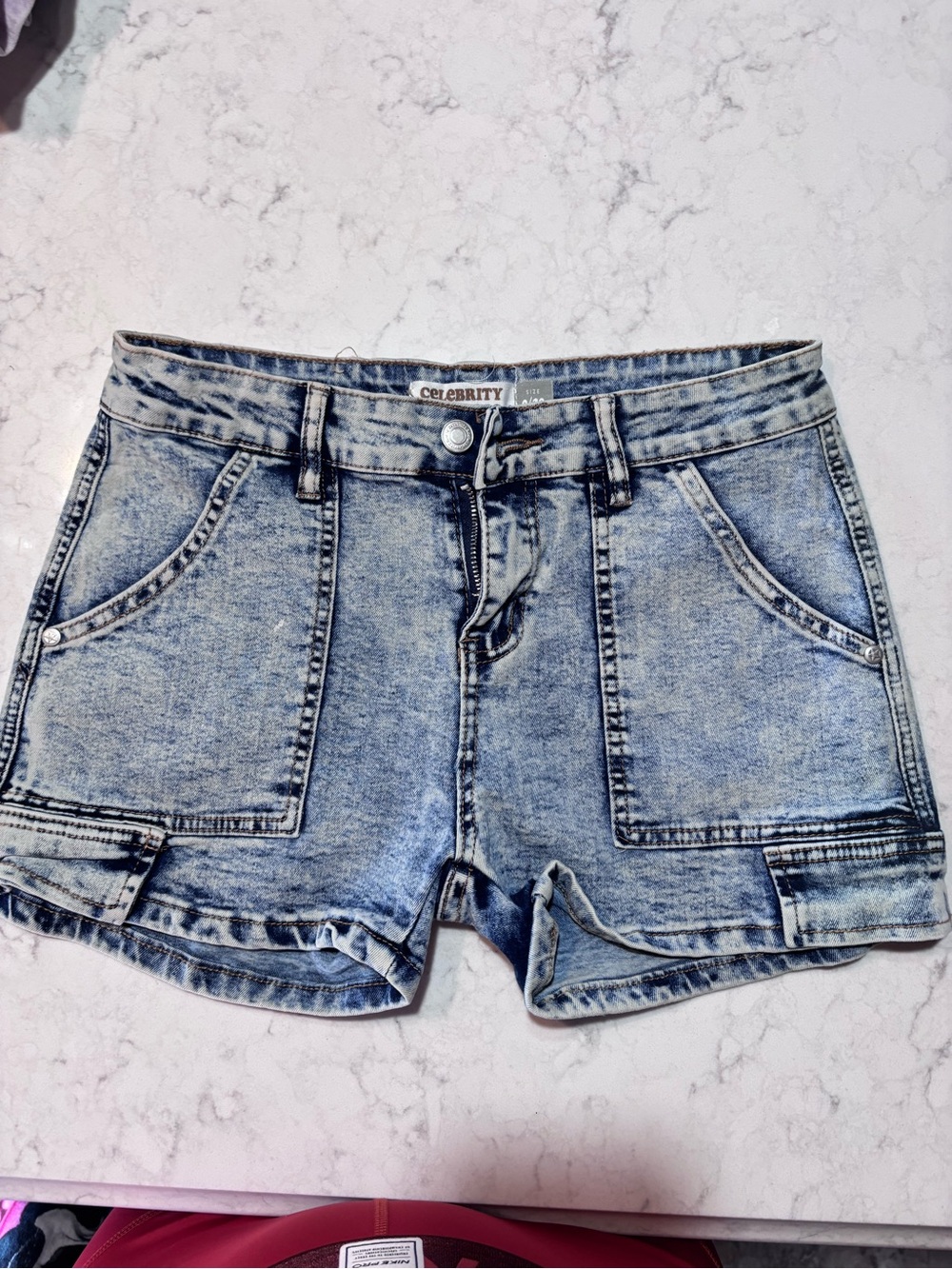 Celebrity Light Blue Wash Denim Jean Shorts